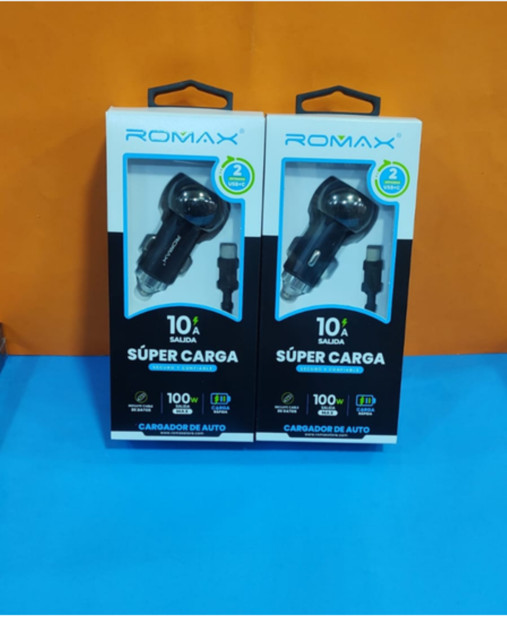 CARGADOR DE AUTO ROMAX 100W PD/USB TCC0567