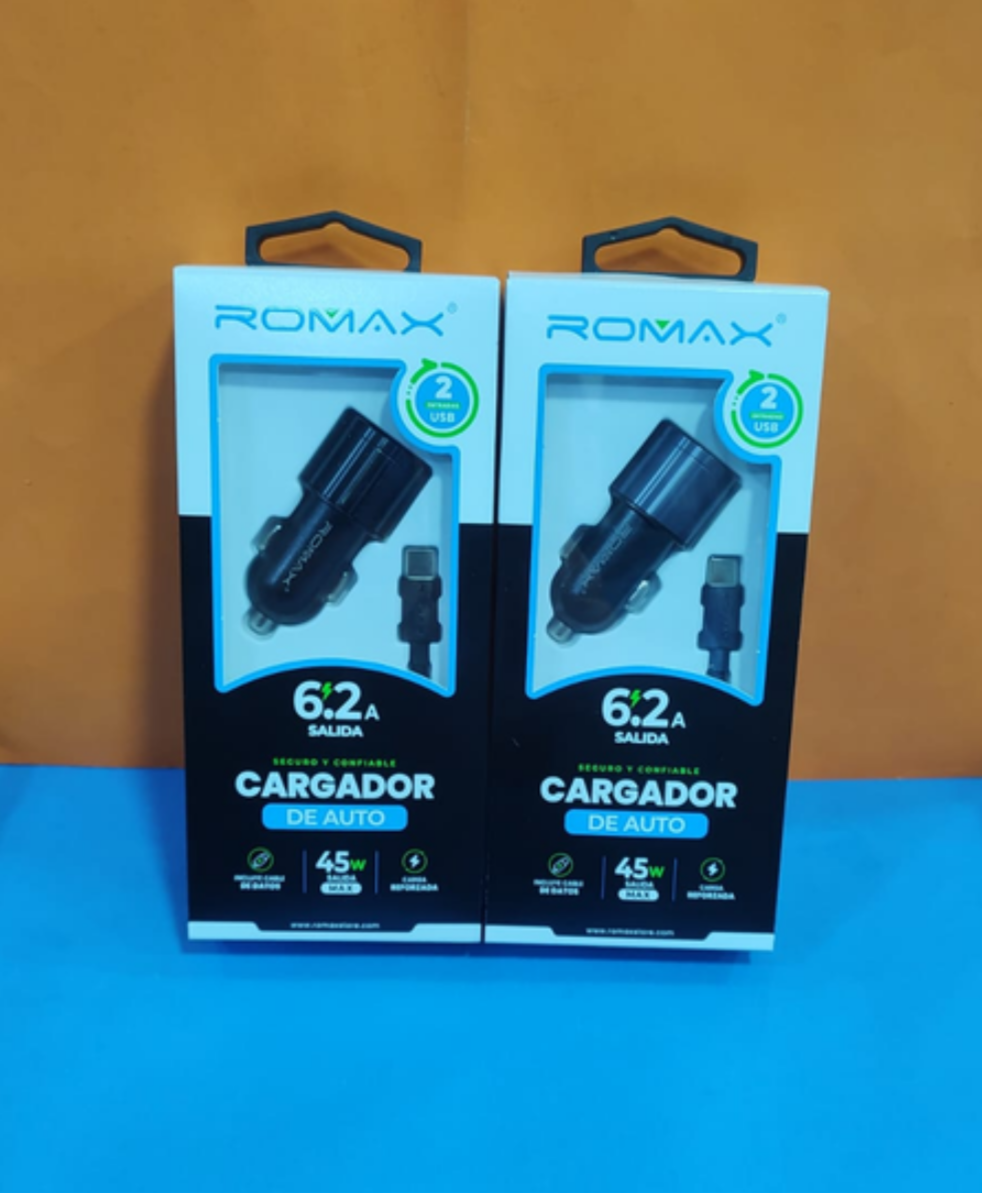 CARGADOR DE AUTO ROMAX 2USB 45W TCC0410