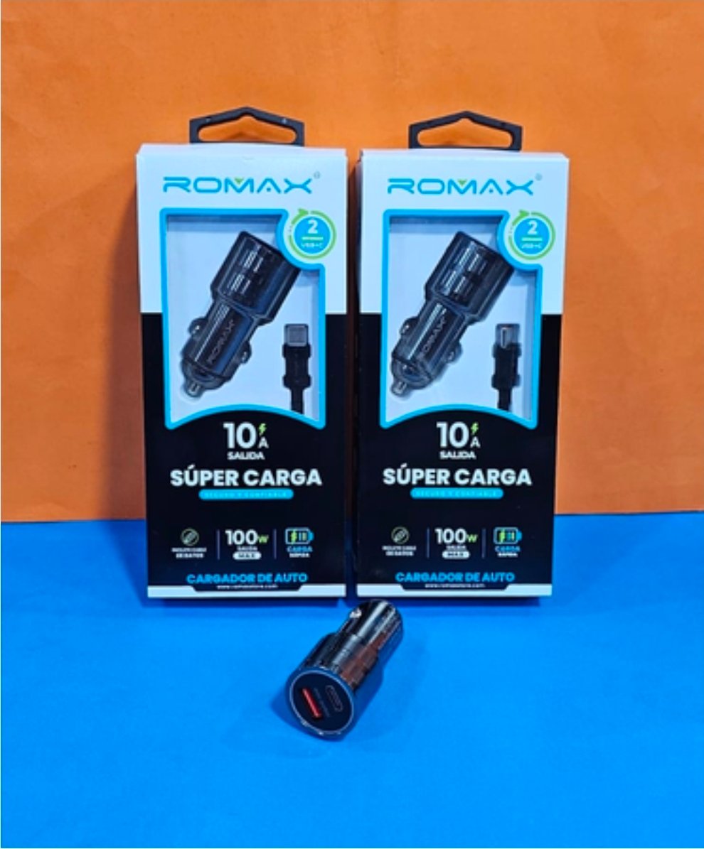 CARGADOR DE AUTO ROMAX 100W TCC0581