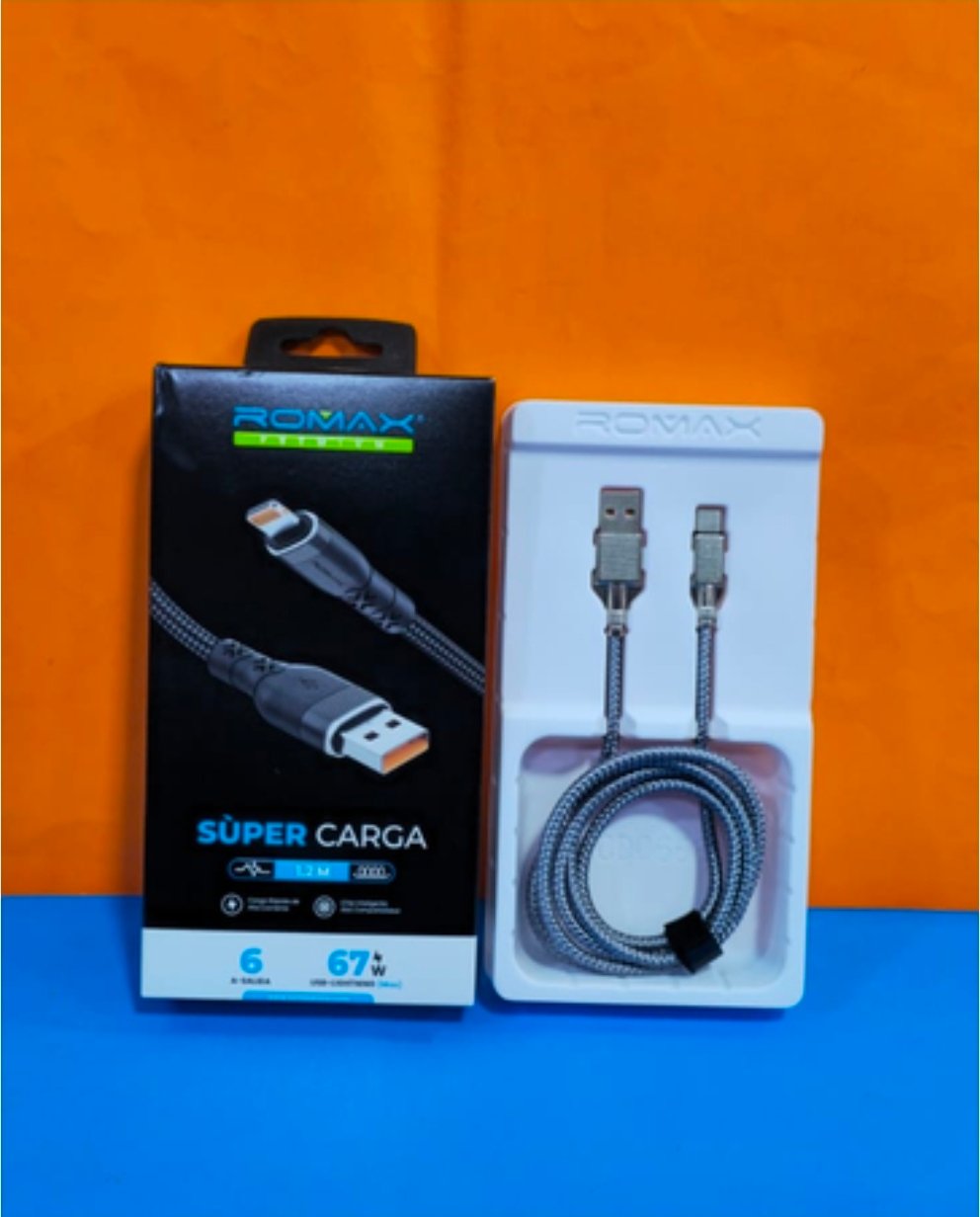 CABLE ROMAX 67W USB A LIGHTNING TCD0662